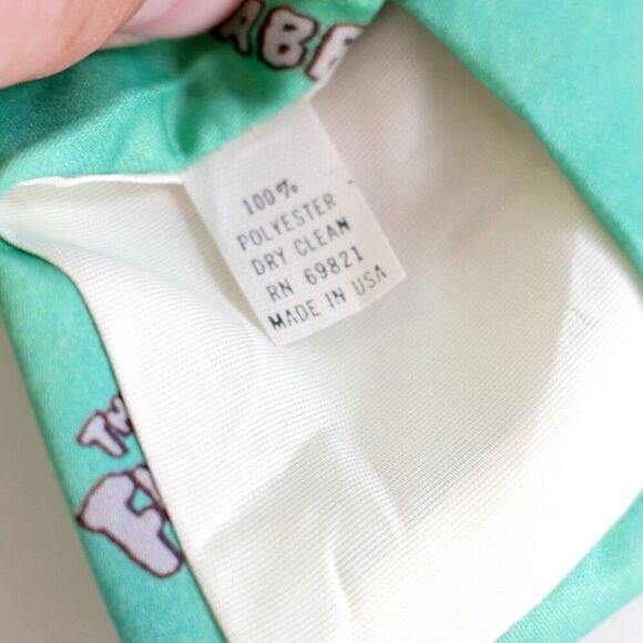 Ralph Marlin The Flintstones Green Print Polyester Tie - Picture 5 of 7